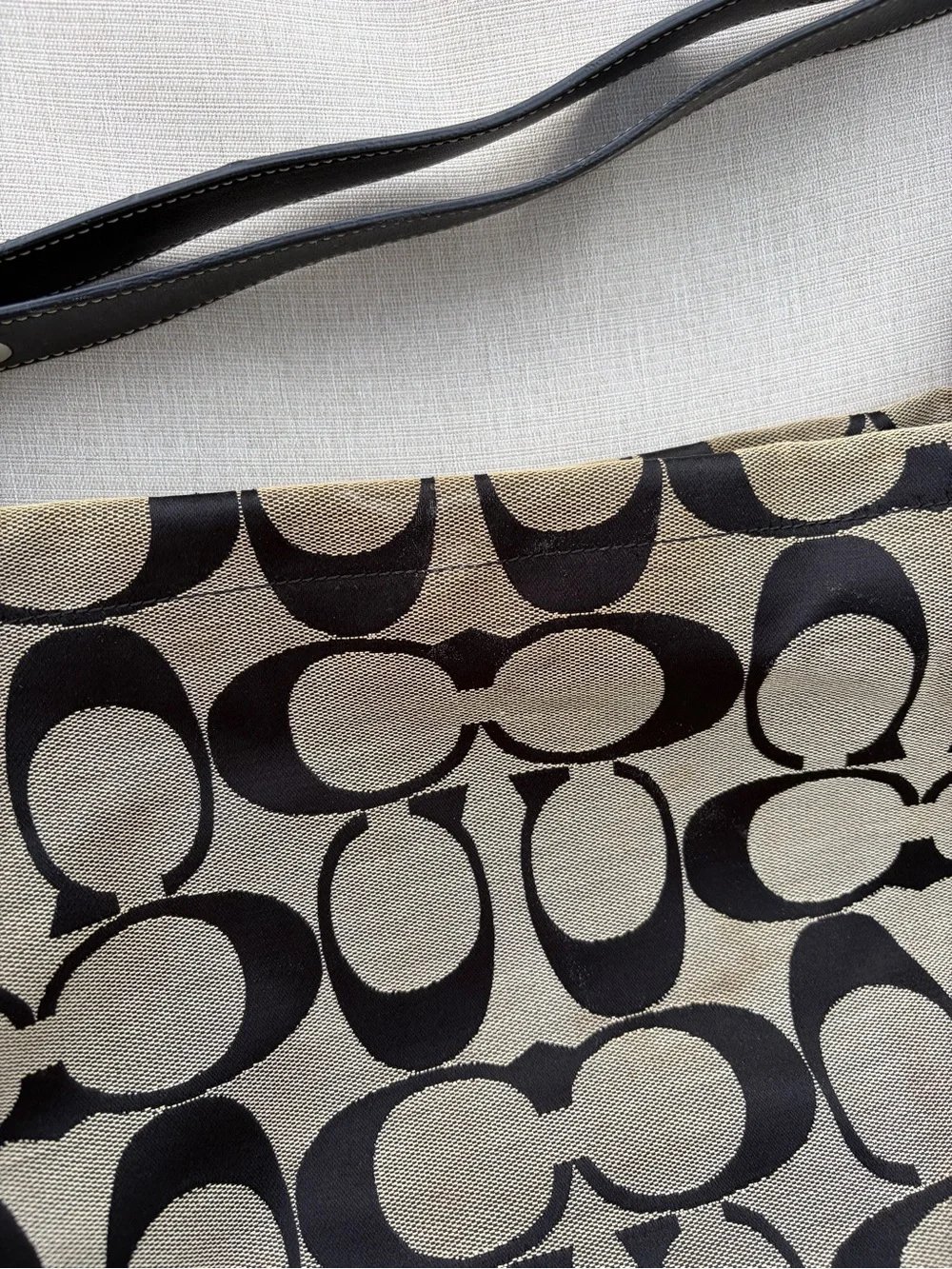 Coach Black Signature Pattern Shoulder Bag - Picture 2 of 6